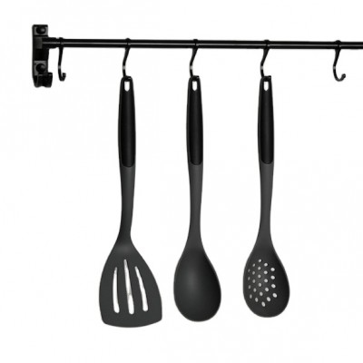 Yangjiang Kitchen Items Cooking Spoons Black Nylon Cooking Utensils For Non Stick Pan Cooking Tools